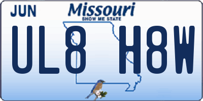 MO license plate UL8H8W