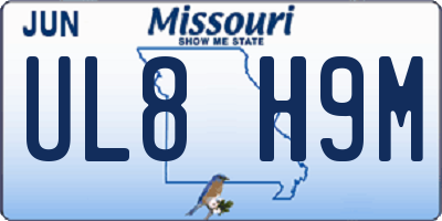 MO license plate UL8H9M
