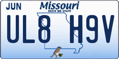 MO license plate UL8H9V