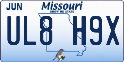MO license plate UL8H9X