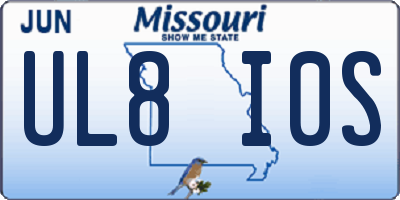MO license plate UL8I0S