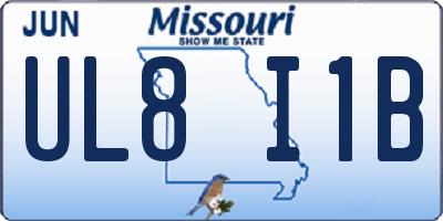 MO license plate UL8I1B