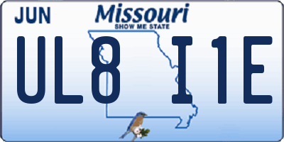 MO license plate UL8I1E