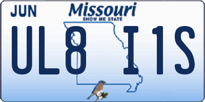 MO license plate UL8I1S