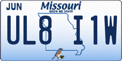 MO license plate UL8I1W