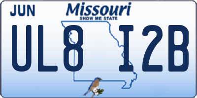 MO license plate UL8I2B