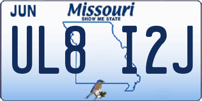 MO license plate UL8I2J