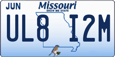 MO license plate UL8I2M
