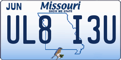 MO license plate UL8I3U