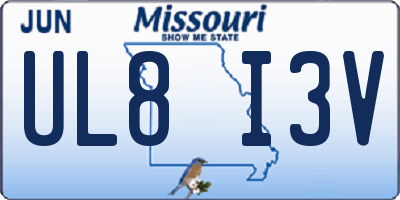 MO license plate UL8I3V