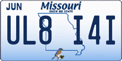 MO license plate UL8I4I