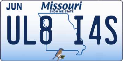 MO license plate UL8I4S