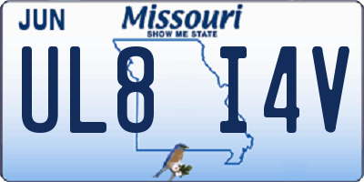 MO license plate UL8I4V