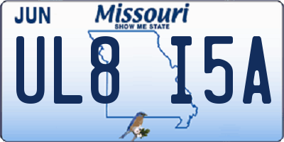 MO license plate UL8I5A