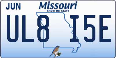MO license plate UL8I5E