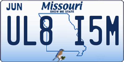 MO license plate UL8I5M