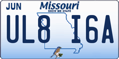 MO license plate UL8I6A