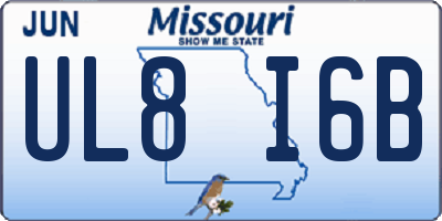 MO license plate UL8I6B