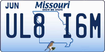 MO license plate UL8I6M