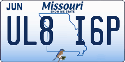 MO license plate UL8I6P