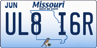MO license plate UL8I6R