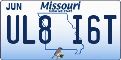 MO license plate UL8I6T