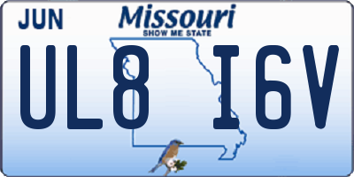 MO license plate UL8I6V