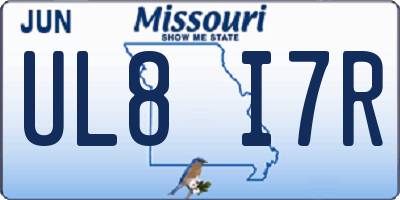 MO license plate UL8I7R