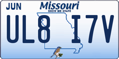 MO license plate UL8I7V