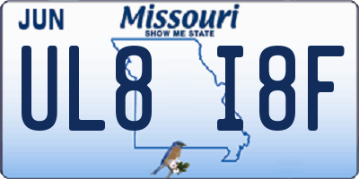 MO license plate UL8I8F