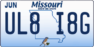 MO license plate UL8I8G