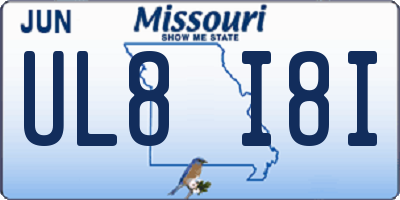 MO license plate UL8I8I
