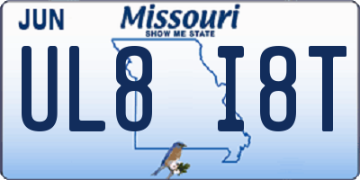 MO license plate UL8I8T