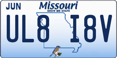MO license plate UL8I8V