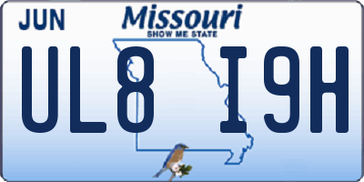 MO license plate UL8I9H