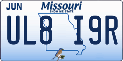 MO license plate UL8I9R
