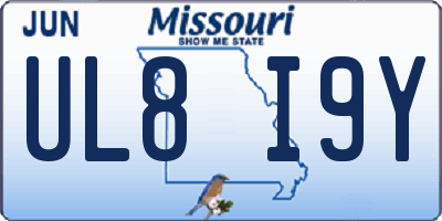 MO license plate UL8I9Y