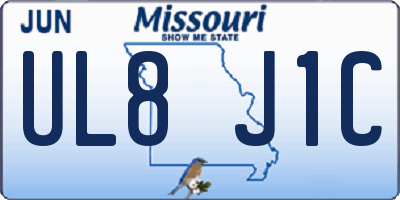 MO license plate UL8J1C