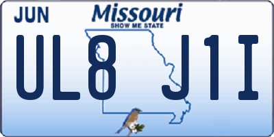 MO license plate UL8J1I