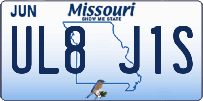 MO license plate UL8J1S