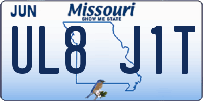 MO license plate UL8J1T