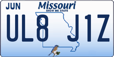 MO license plate UL8J1Z