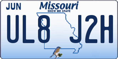 MO license plate UL8J2H