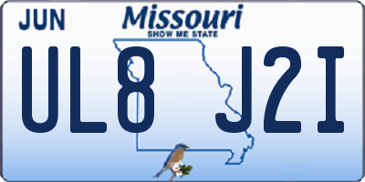 MO license plate UL8J2I