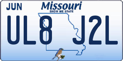 MO license plate UL8J2L