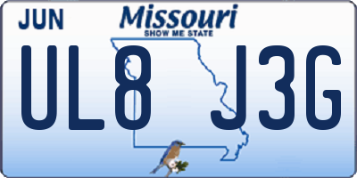 MO license plate UL8J3G