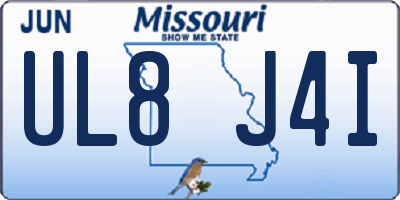 MO license plate UL8J4I