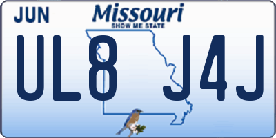 MO license plate UL8J4J