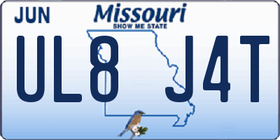 MO license plate UL8J4T