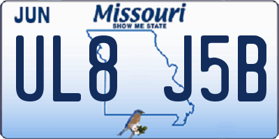 MO license plate UL8J5B